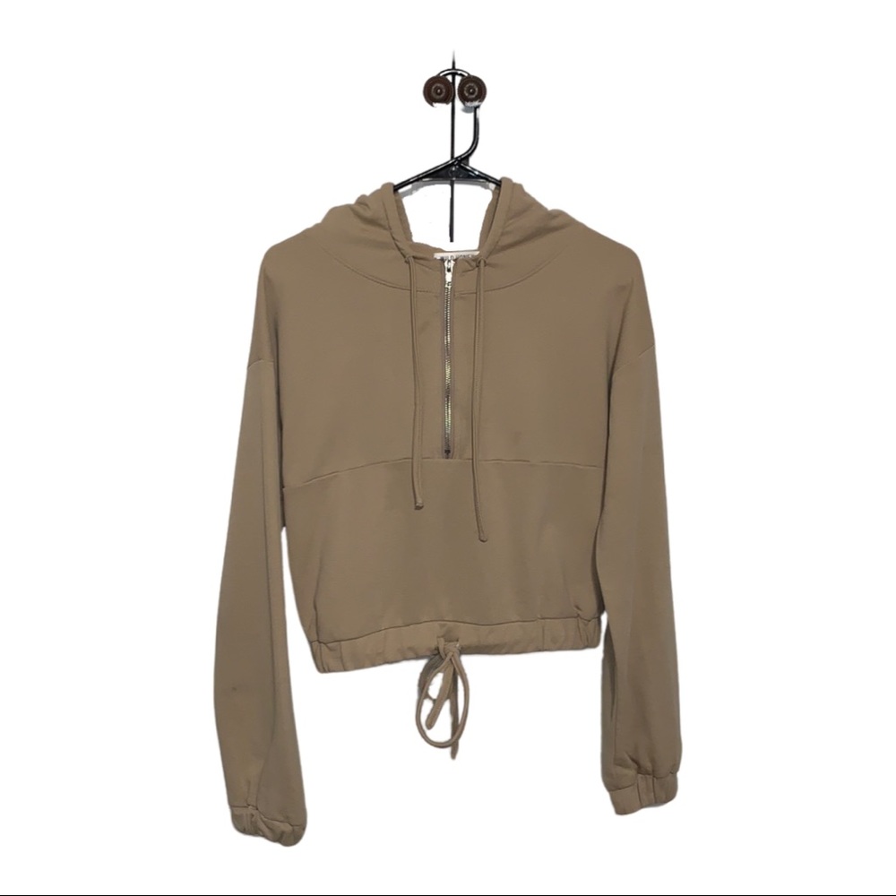 Cropped Half Zip Hoodie